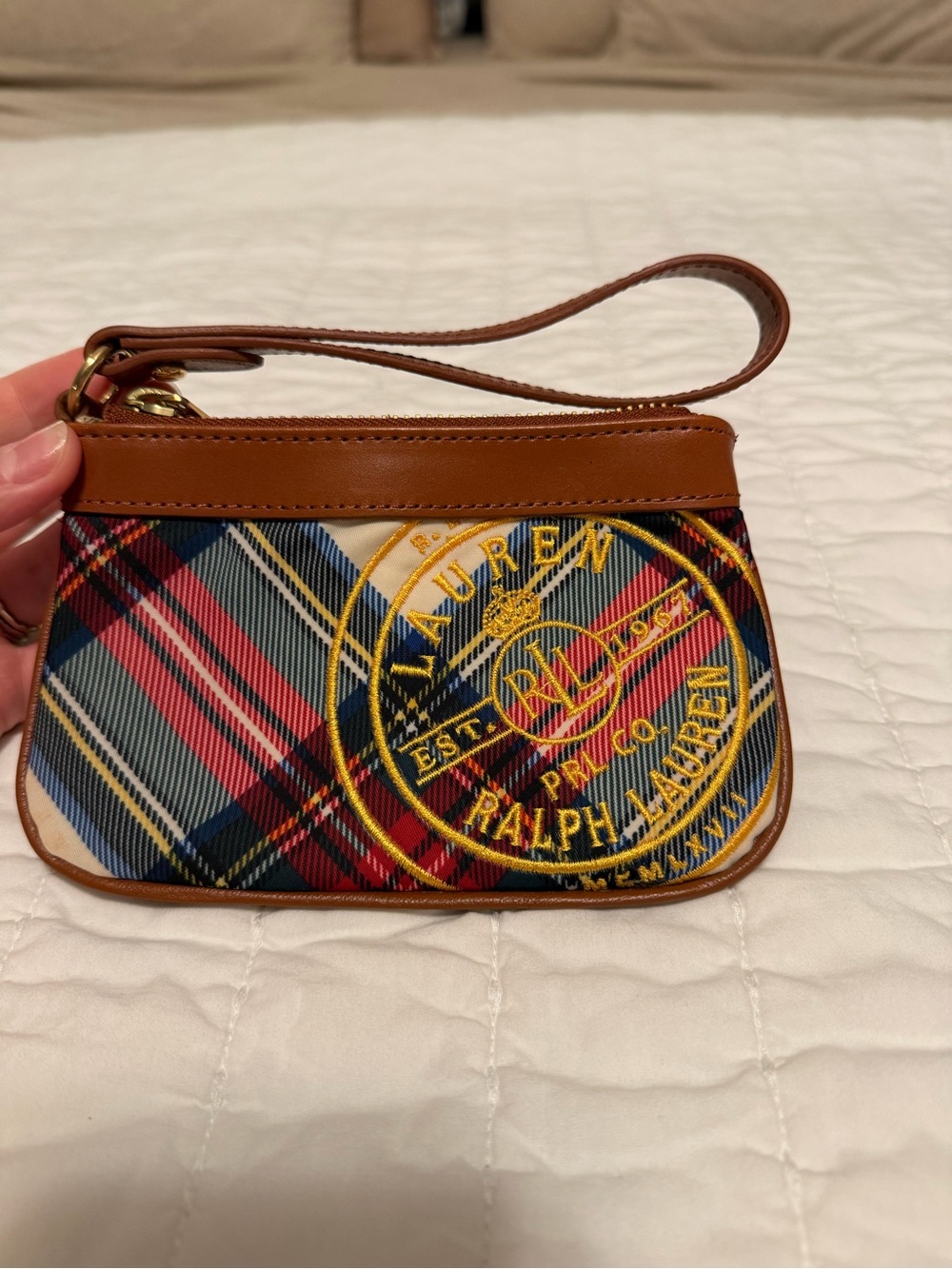 NWT Ralph Lauren Plaid Wristlet